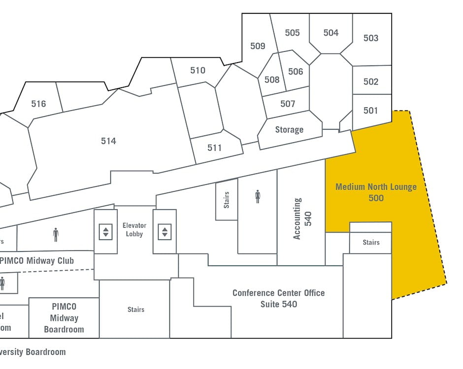 5th floor of The Gleacher Center map, PIMCO University Boardroom highlighted
