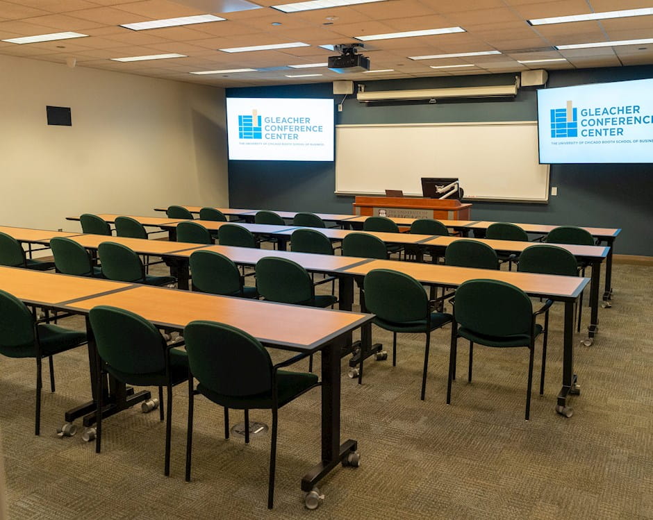 Executive Meeting Room view on podium from attendee rows.