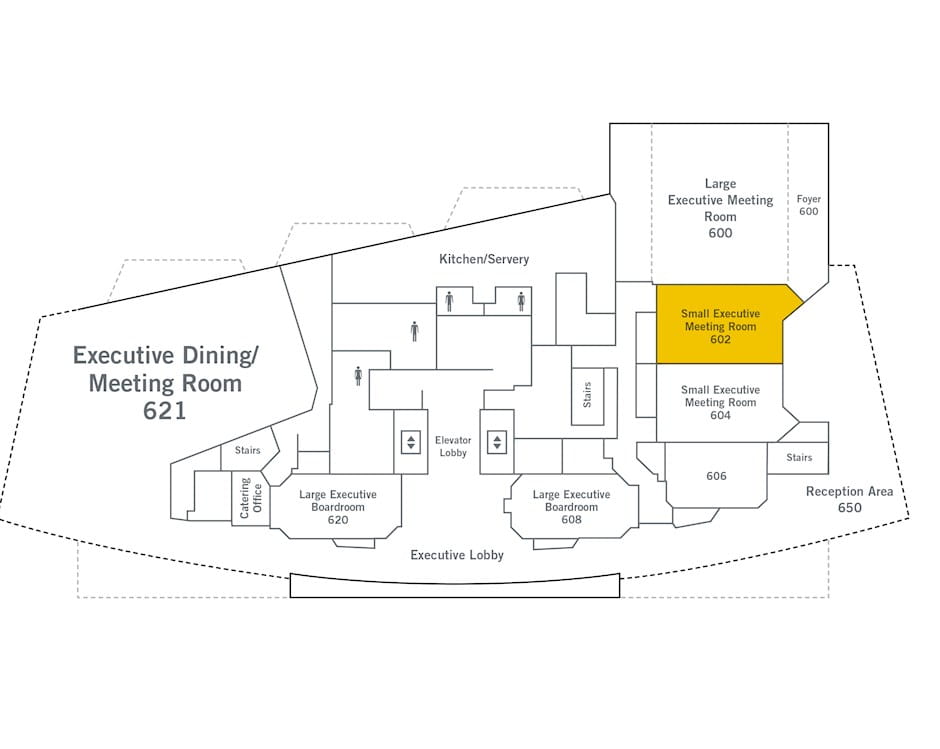 6th floor of The Gleacher Center map, room 602 highlighted