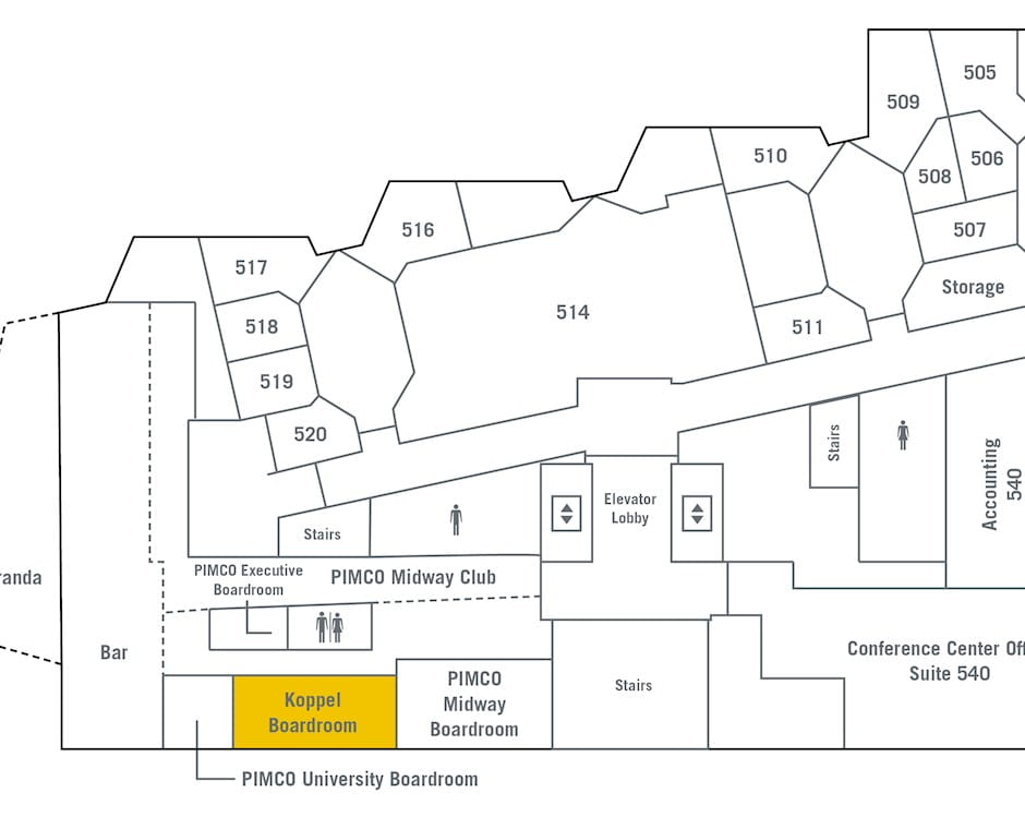 5th floor of The Gleacher Center map, Koppel Boardroom highlighted