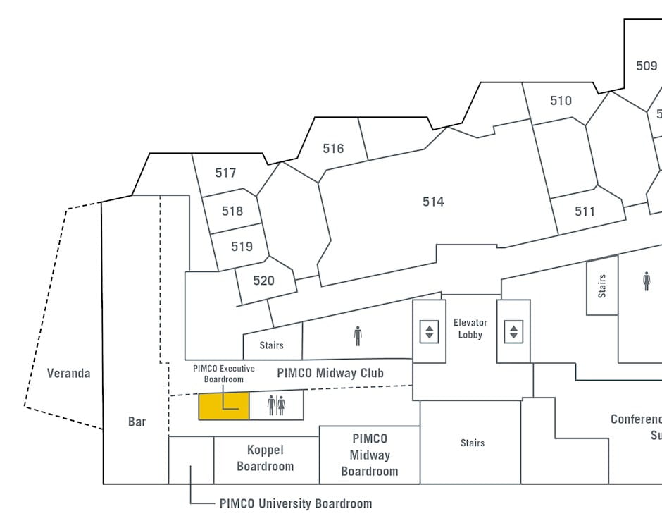 5th floor of The Gleacher Center map, PIMCO Small Executive Boardroom highlighted